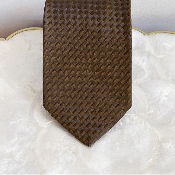 Boss Hugo Boss Green Textured Italian Silk Tie - Picture 6 of 10